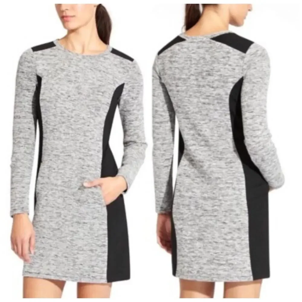 Athleta Cooldown Sweatshirt Dress Charcoal Heather Gray Size M